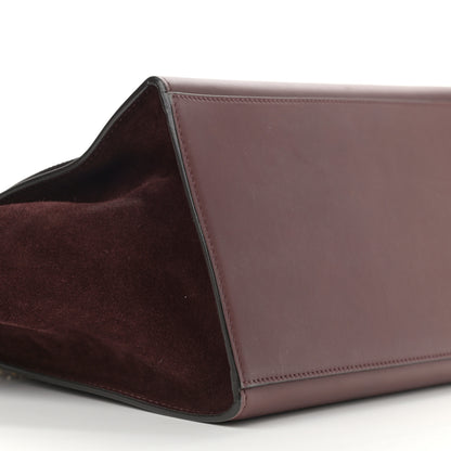 Celine Smooth Calfskin Suede Medium Trapeze Burgundy 9 of 13