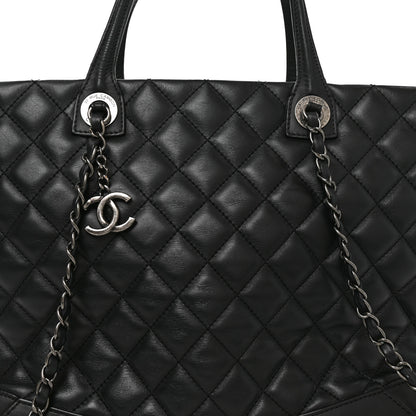 Chanel Calfskin Quilted Large Easy Shopping Tote Black 8 of 10