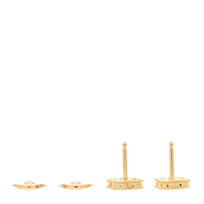 Van Cleef & Arpels 18K Yellow Gold Black Onyx Sweet Alhambra Earrings 3 of 4