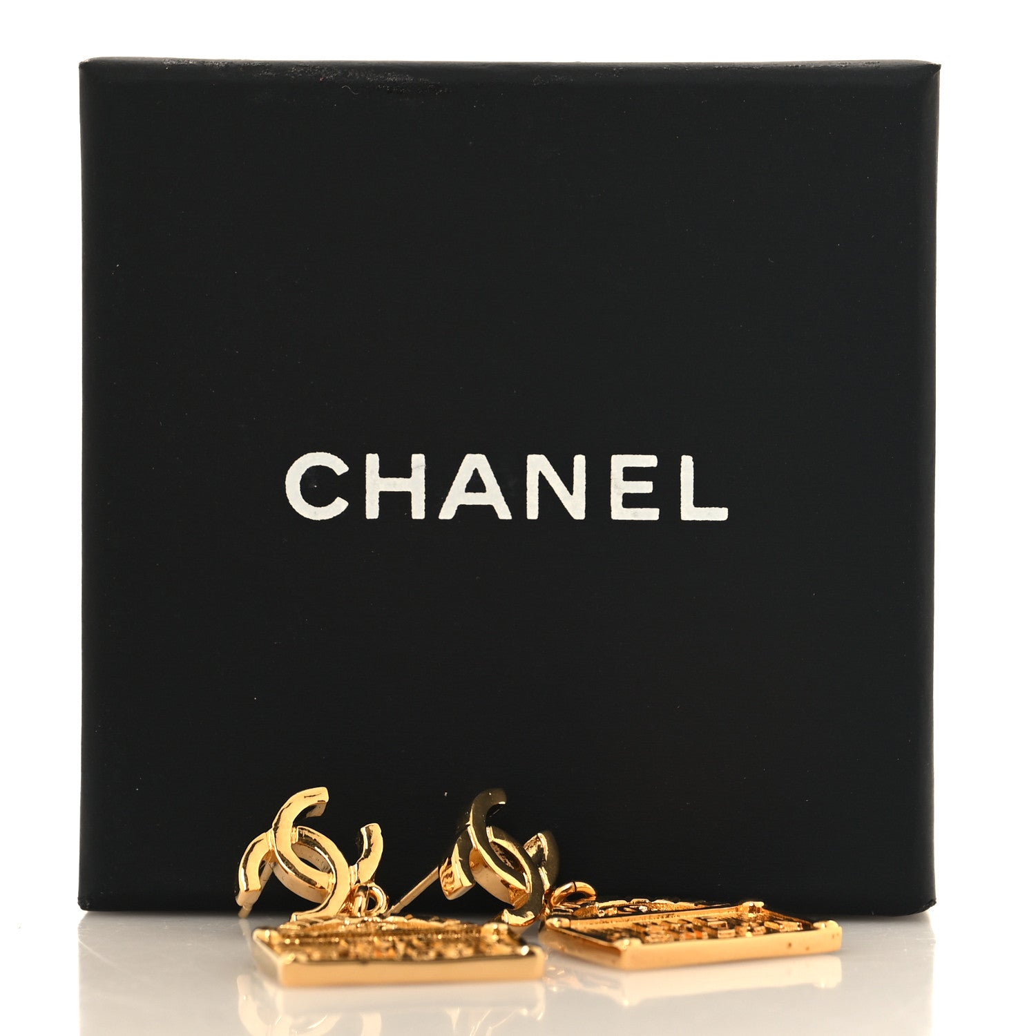 Chanel Metal CC Rue Cambon Drop Earrings Gold 5 of 5