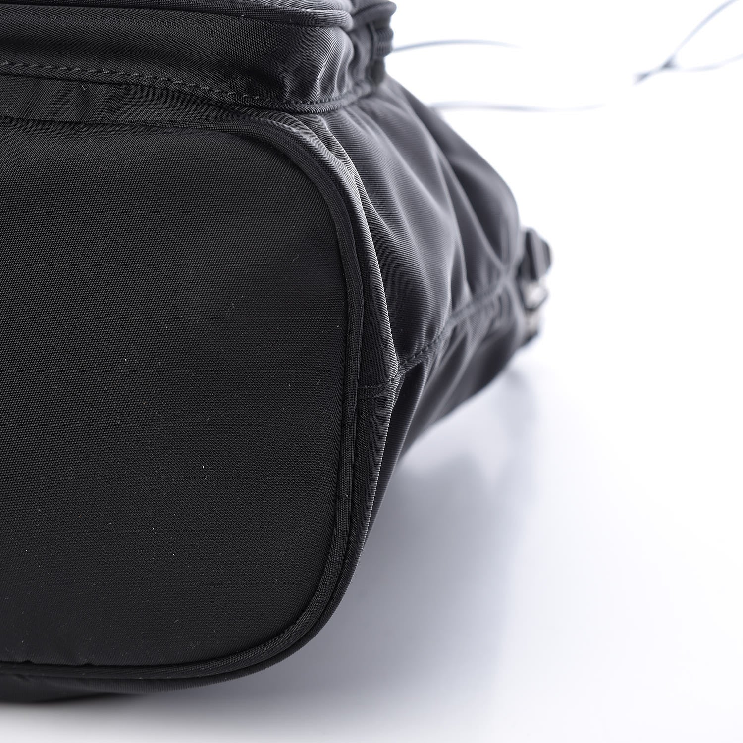 Prada Tessuto Nylon Studded New Vela Mini Bucket Crossbody Bag Black 9 of 9