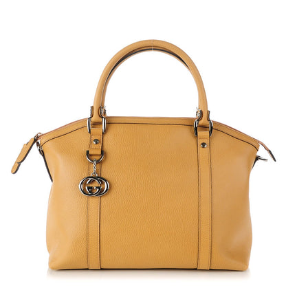 Gucci Pebbled Calfskin Medium GG Convertible Dome Satchel Beige 1 of 7