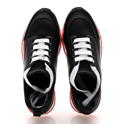 Hermes Calfskin Technical Canvas Suede Goatskin Womens Stadium Sneakers 37.5 Black 2 of 15