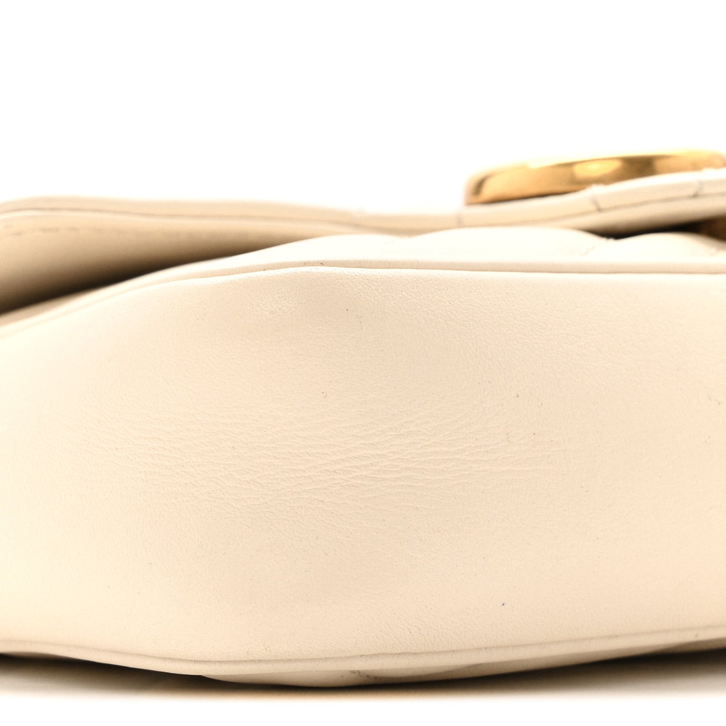 Calfskin Matelasse Super Mini GG Marmont Shoulder Bag White