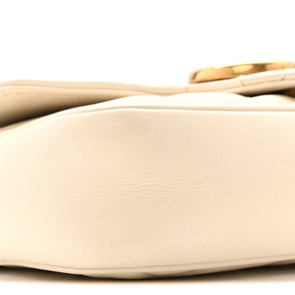 Gucci Calfskin Matelasse Super Mini GG Marmont Shoulder Bag White 9 of 16