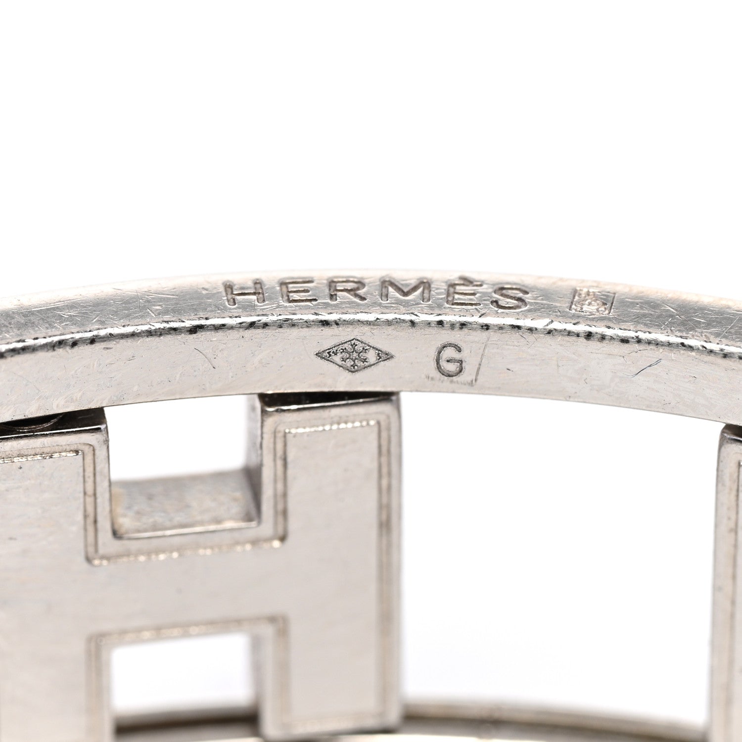 Hermes Narrow Enamel Rondo Ash H Bracelet Silver 4 of 4