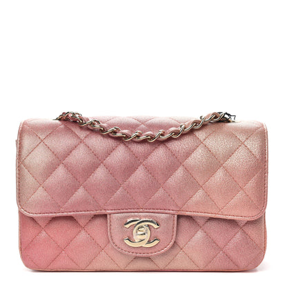 Chanel Metallic Lambskin Quilted Ombre Mini Rectangular Flap Pink 1 of 10