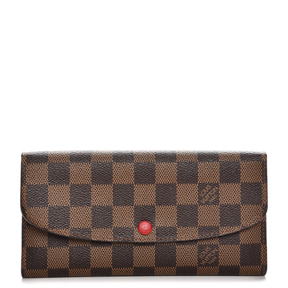 Louis Vuitton Damier Ebene Emilie Wallet Red 8 of 14