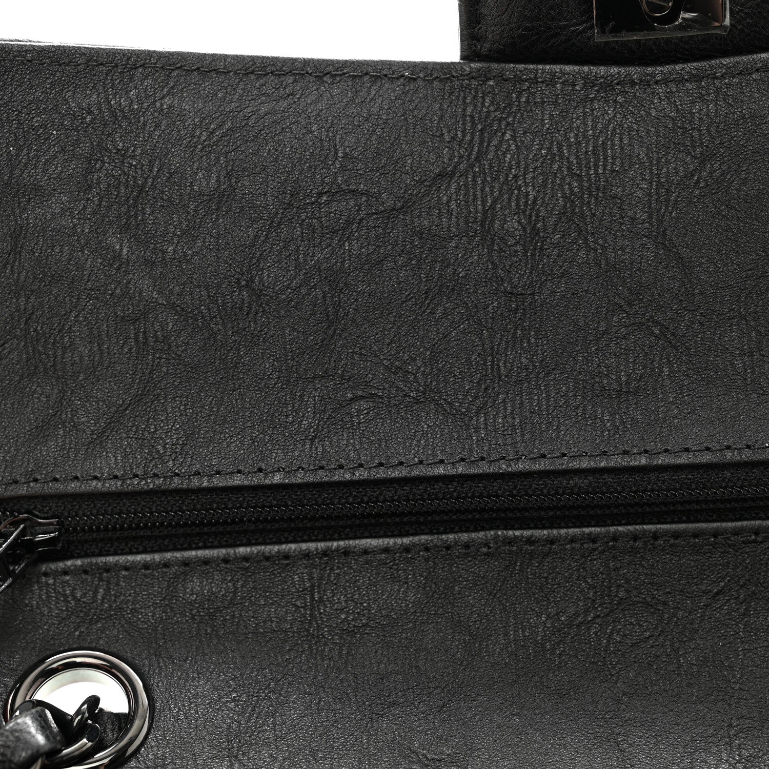 Chanel Crumpled Calfskin Quilted Medium Double Flap So Black 13 of 16