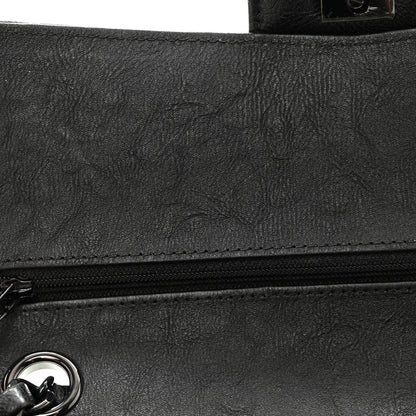 Chanel Crumpled Calfskin Quilted Medium Double Flap So Black 13 of 16