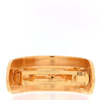 Chanel Quilted CC Hair Clip Barrette Gold 3 of 6