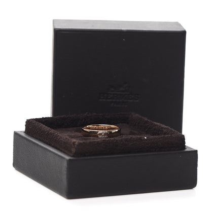 Hermes 18K Rose Gold Diamond Ever Herakles Wedding Band Ring 52 6 5 of 5