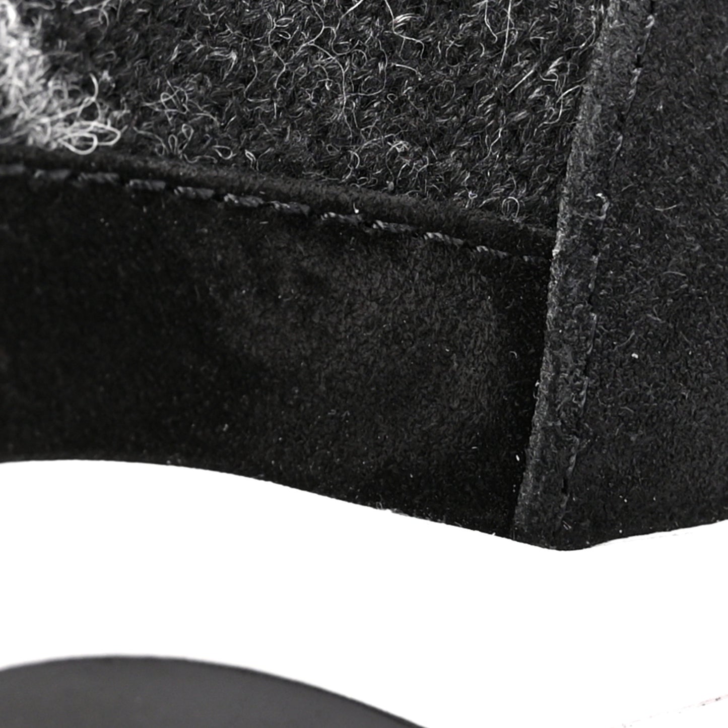 Fabric Suede Calfskin Womens CC Sneakers 38.5 Black Grey