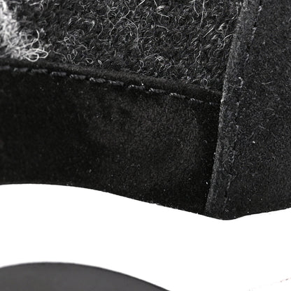 Chanel Fabric Suede Calfskin Womens CC Sneakers 38.5 Black Grey 8 of 11