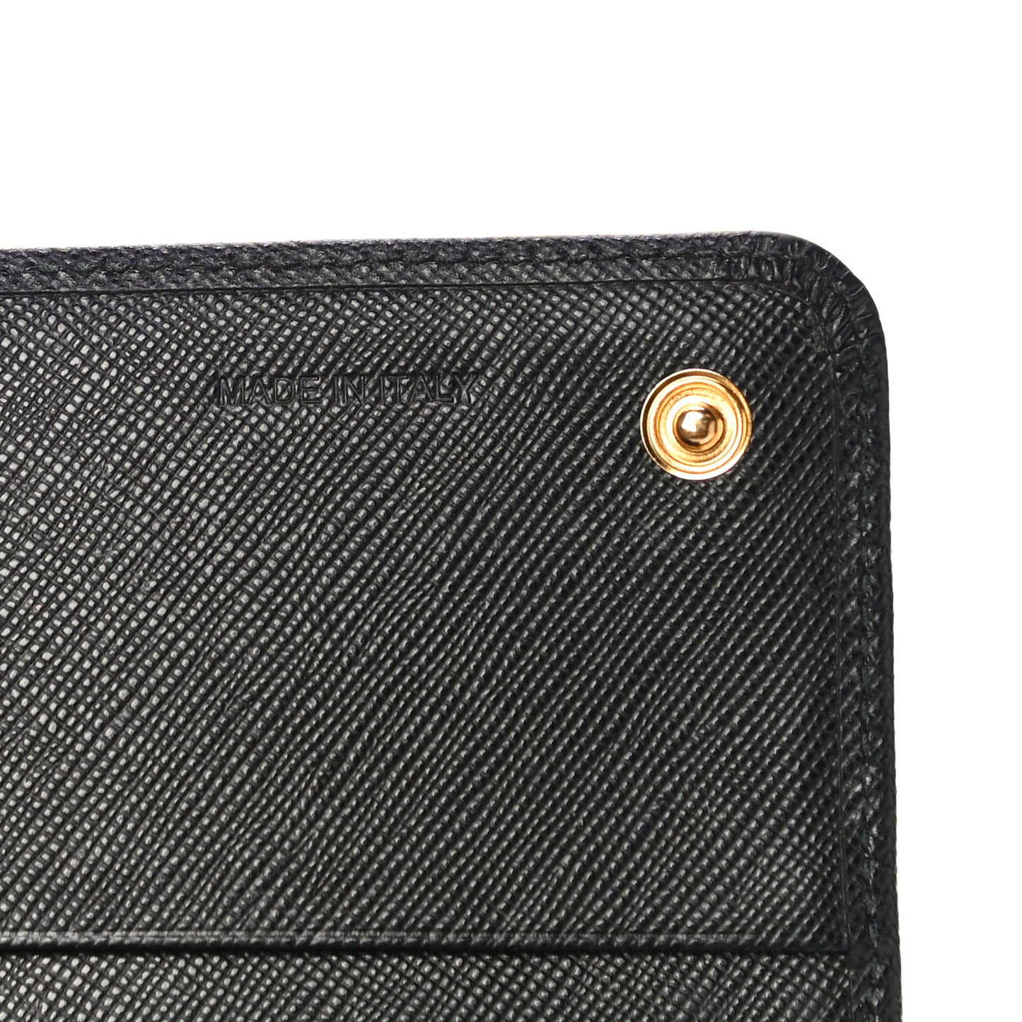 Saffiano Metal Continental Flap Wallet Black