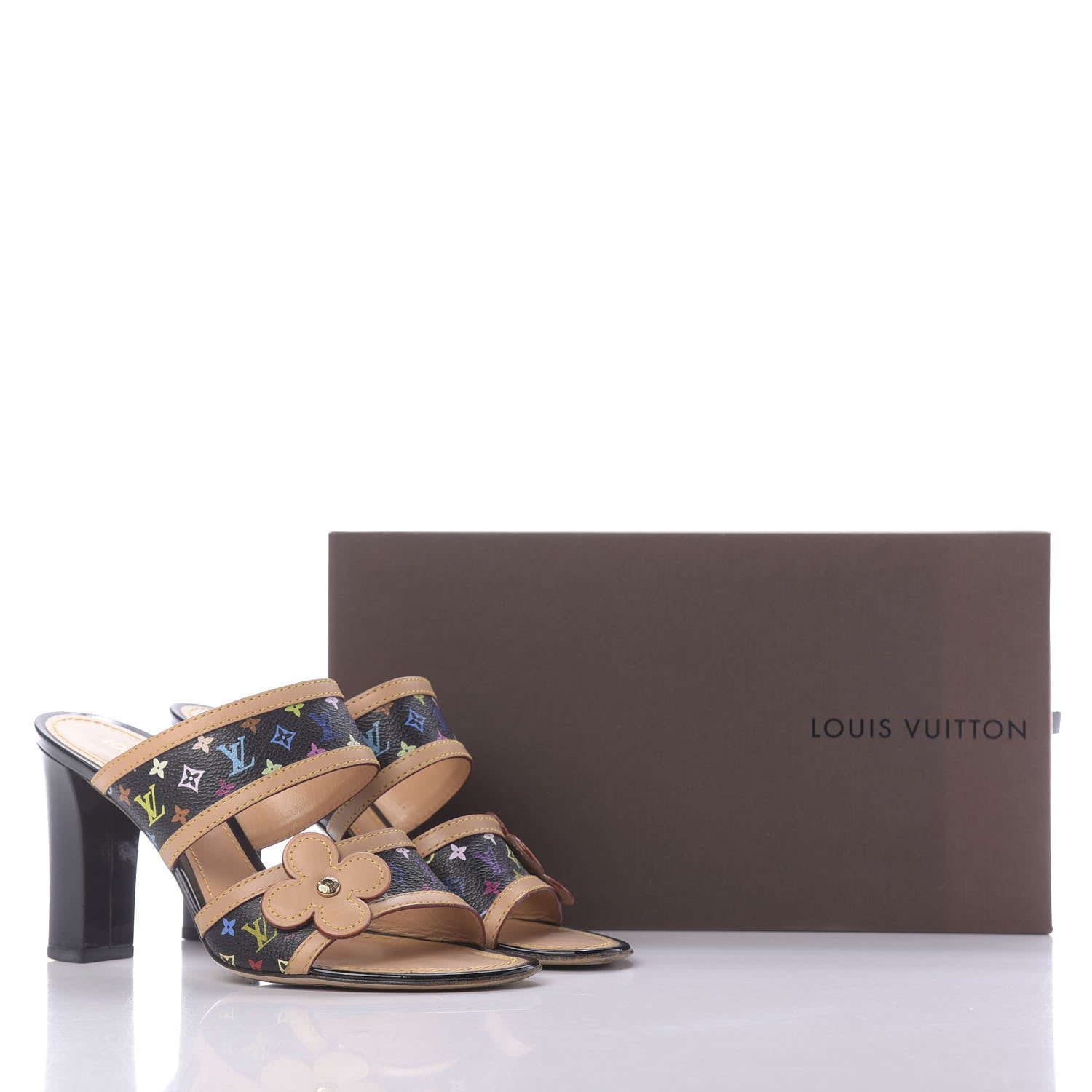 Louis Vuitton Monogram Multicolor Sandals 38.5 Black 12 of 12
