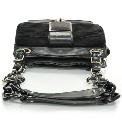 Balenciaga Leather Suede Stingray Cherche Midi Chain Link Bag Black 6 of 13
