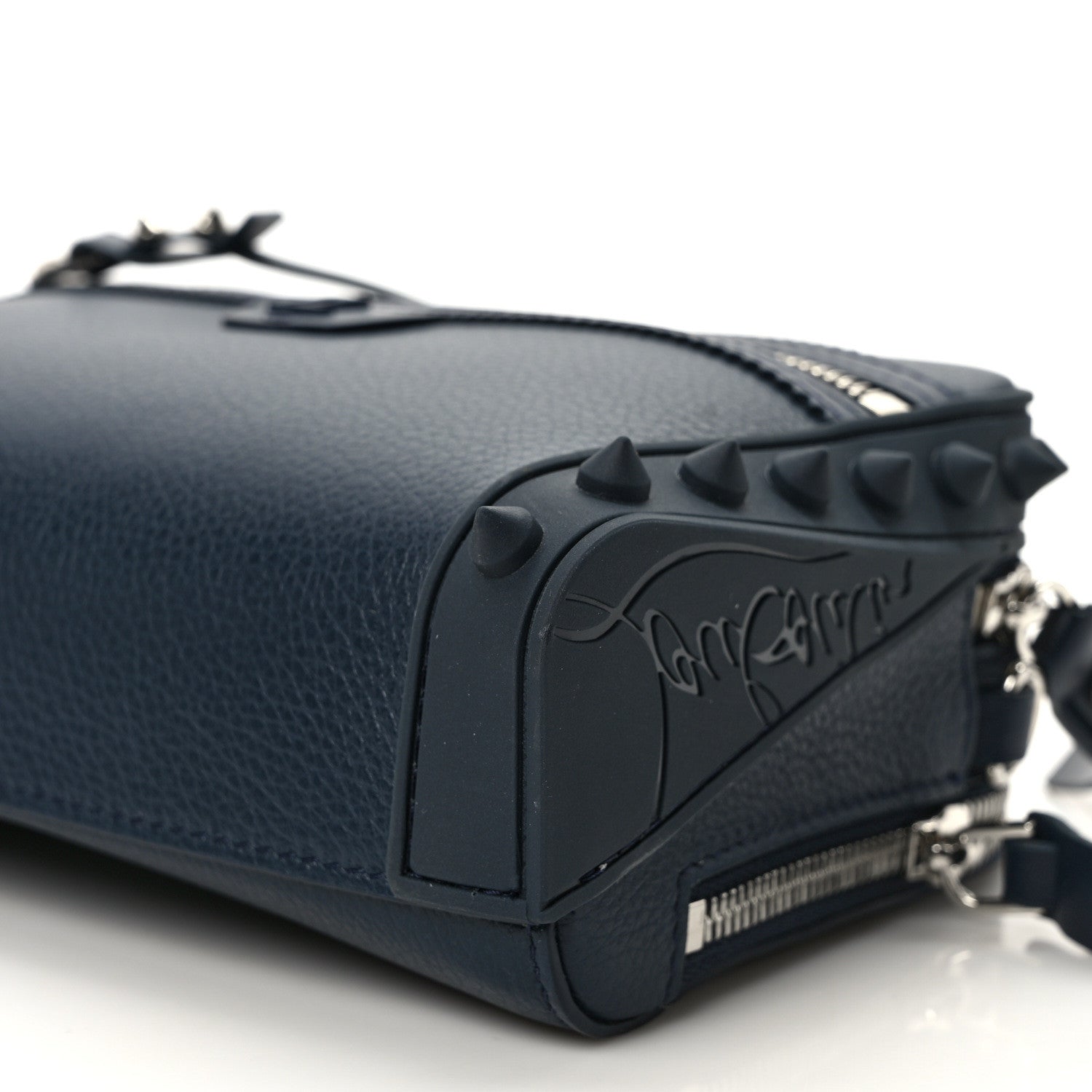 Christian Louboutin Empire Calfskin Gomme Spikes Loubitown Crossbody Loubi Navy 9 of 9