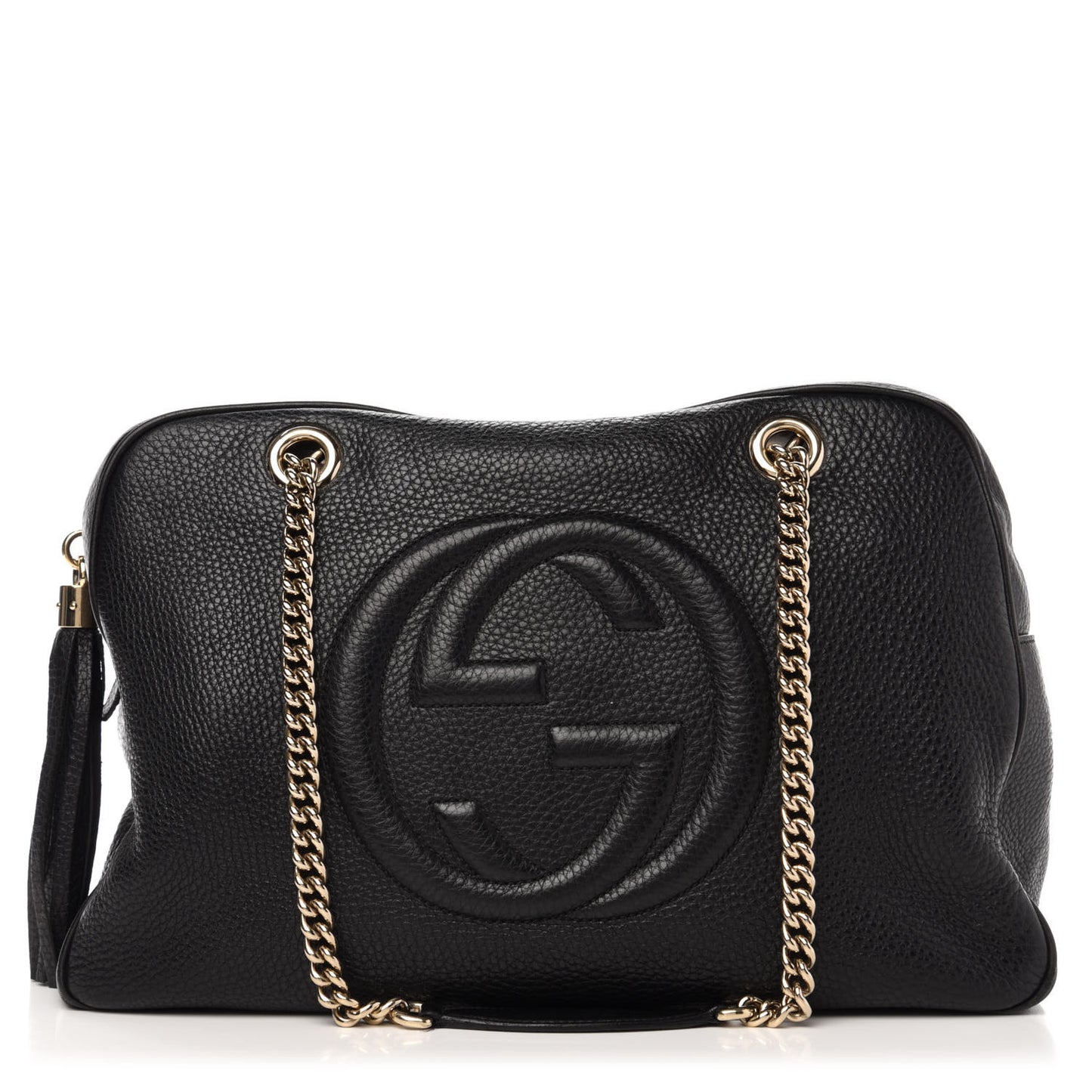 Pebbled Calfskin Medium Soho Bowler Black
