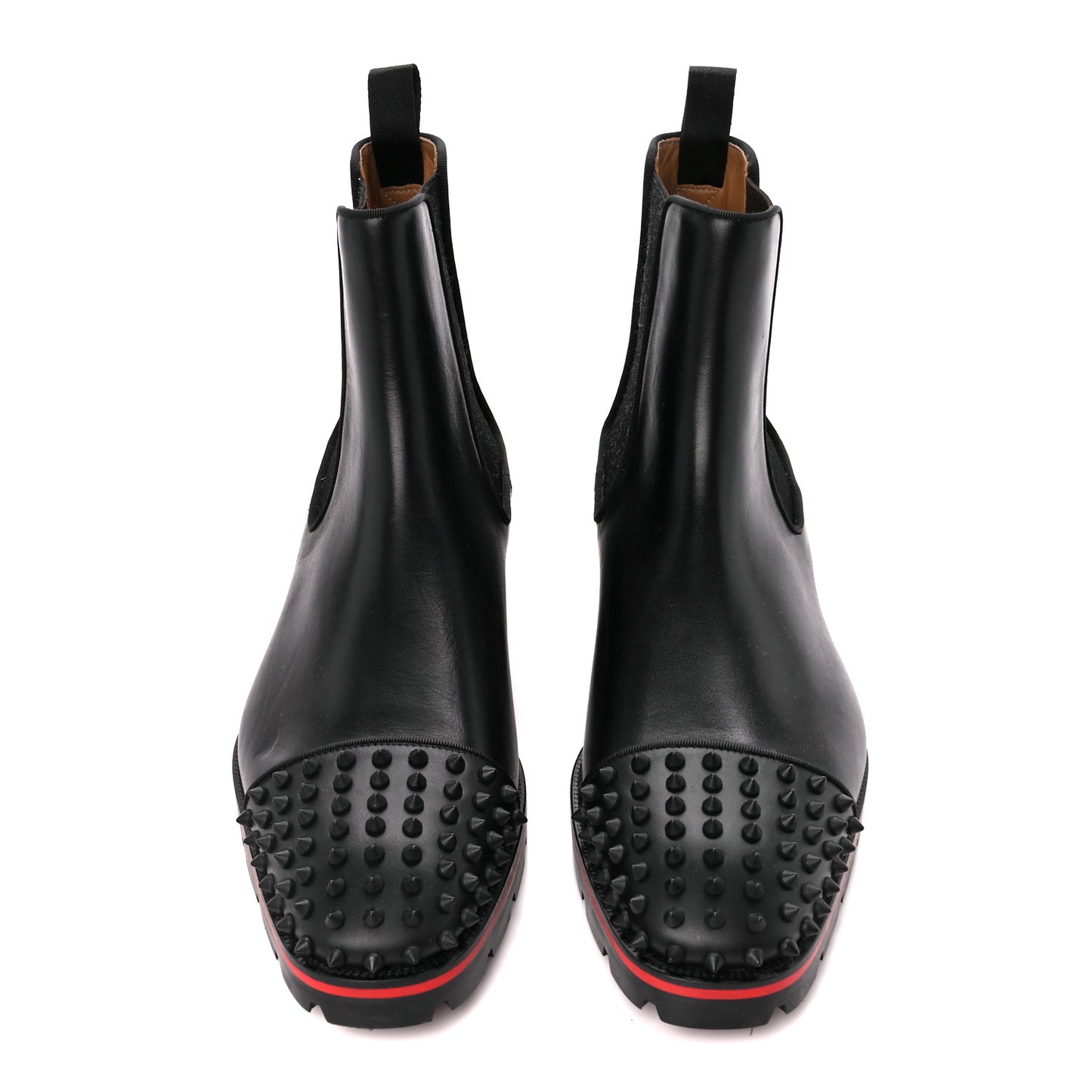 Calfskin Mens Melon Spikes Flat Chelsea Boots 46 Black
