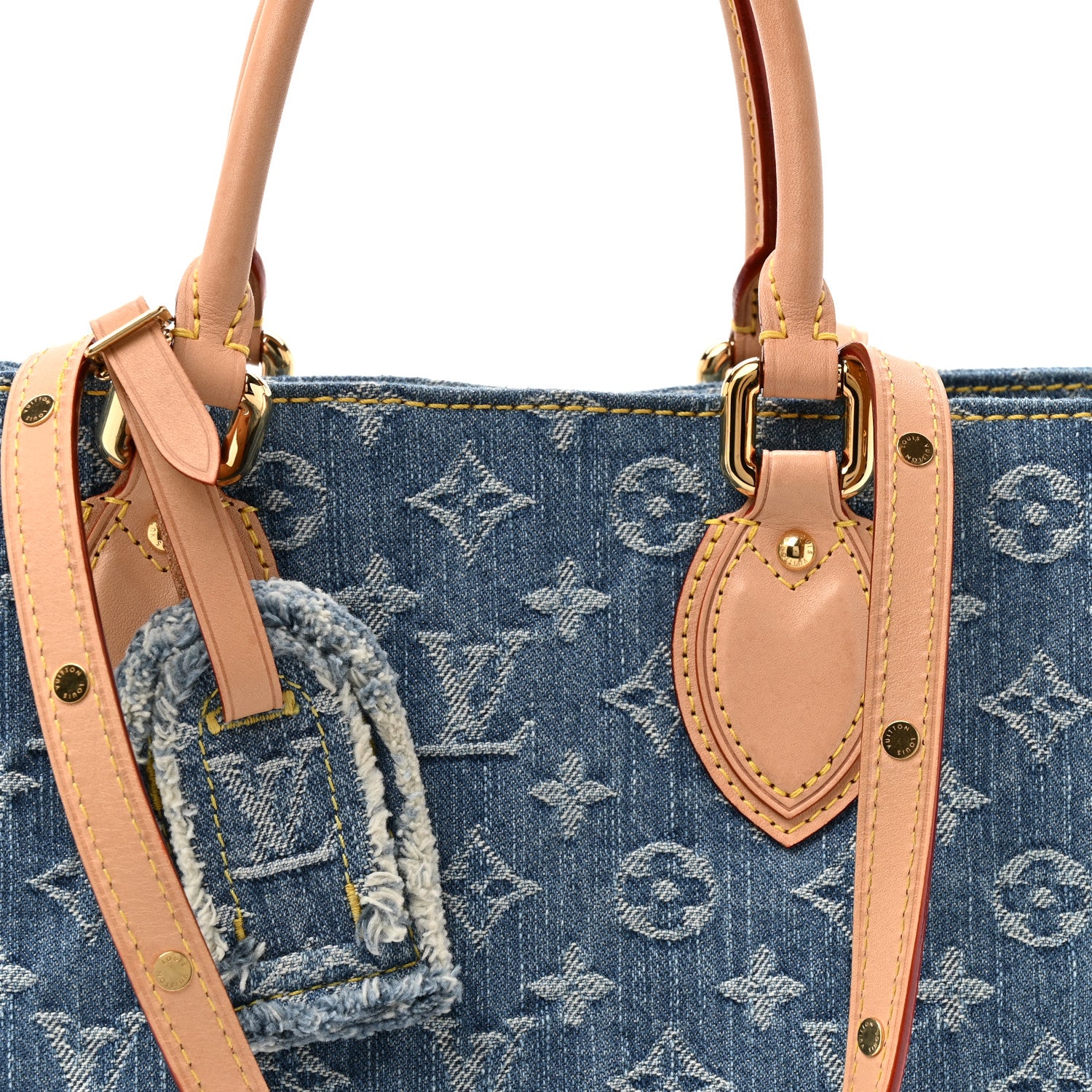 Louis Vuitton Monogram Denim Onthego MM Blue 7 of 10