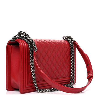 Chanel Lambskin Quilted New Medium Boy Flap Red 3 of 10
