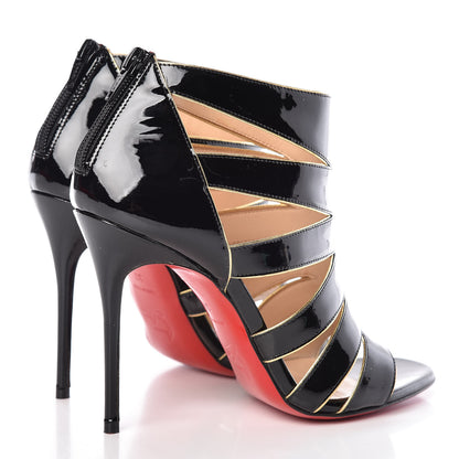 Christian Louboutin Patent Beauty K 100 Cage Sandals 37 Black 4 of 8