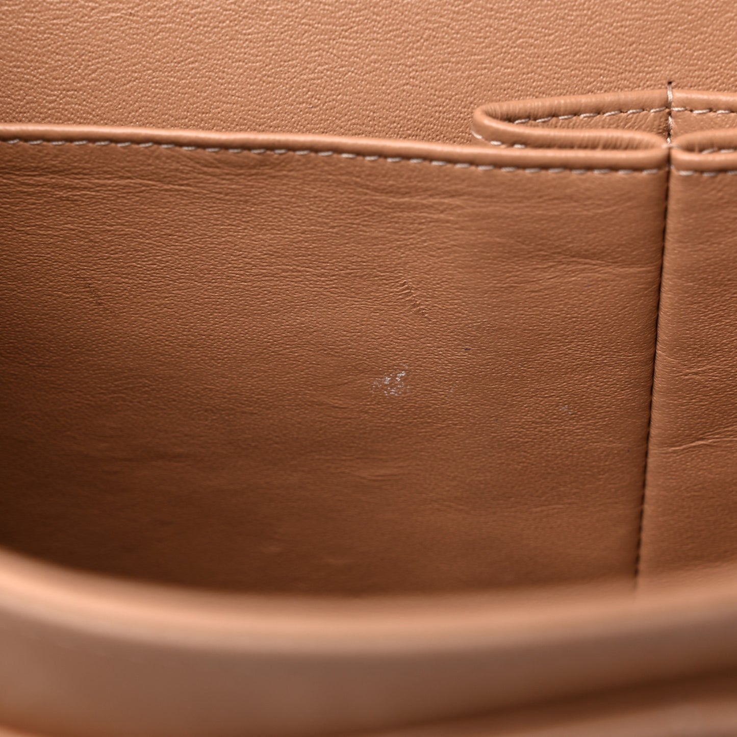 Lambskin Quilted Jumbo Double Flap Dark Beige