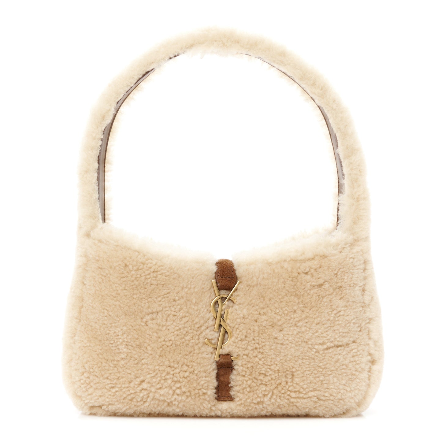 Shearling Le 5 A 7 Mini Hobo Natural Beige