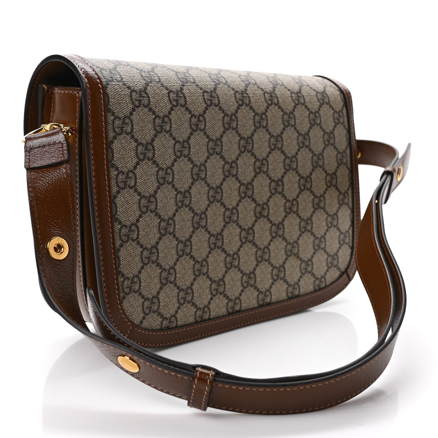 Gucci GG Supreme Monogram Horsebit 1955 Shoulder Bag Beige Brown Sugar 3 of 12