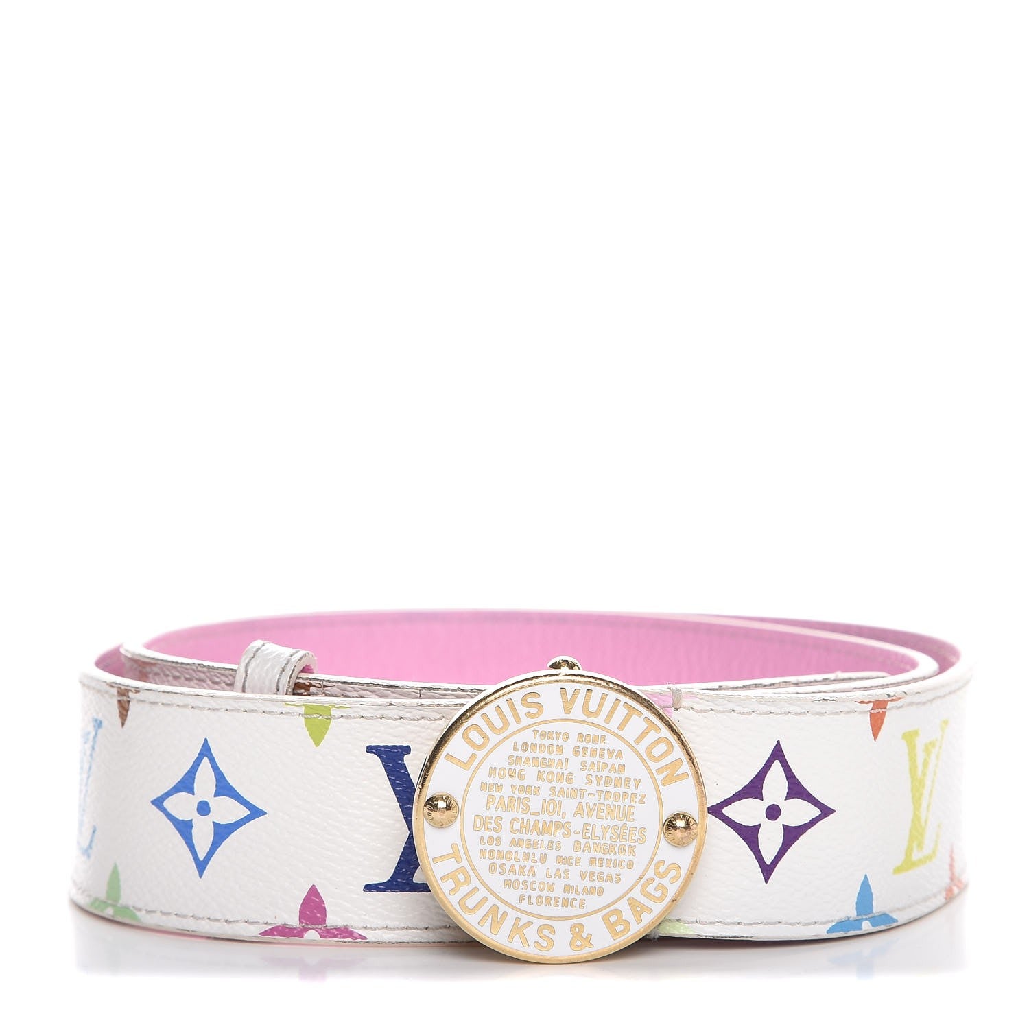 Louis Vuitton Monogram Multicolor Trunks and Bags Belt 90 36 White 1 of 9
