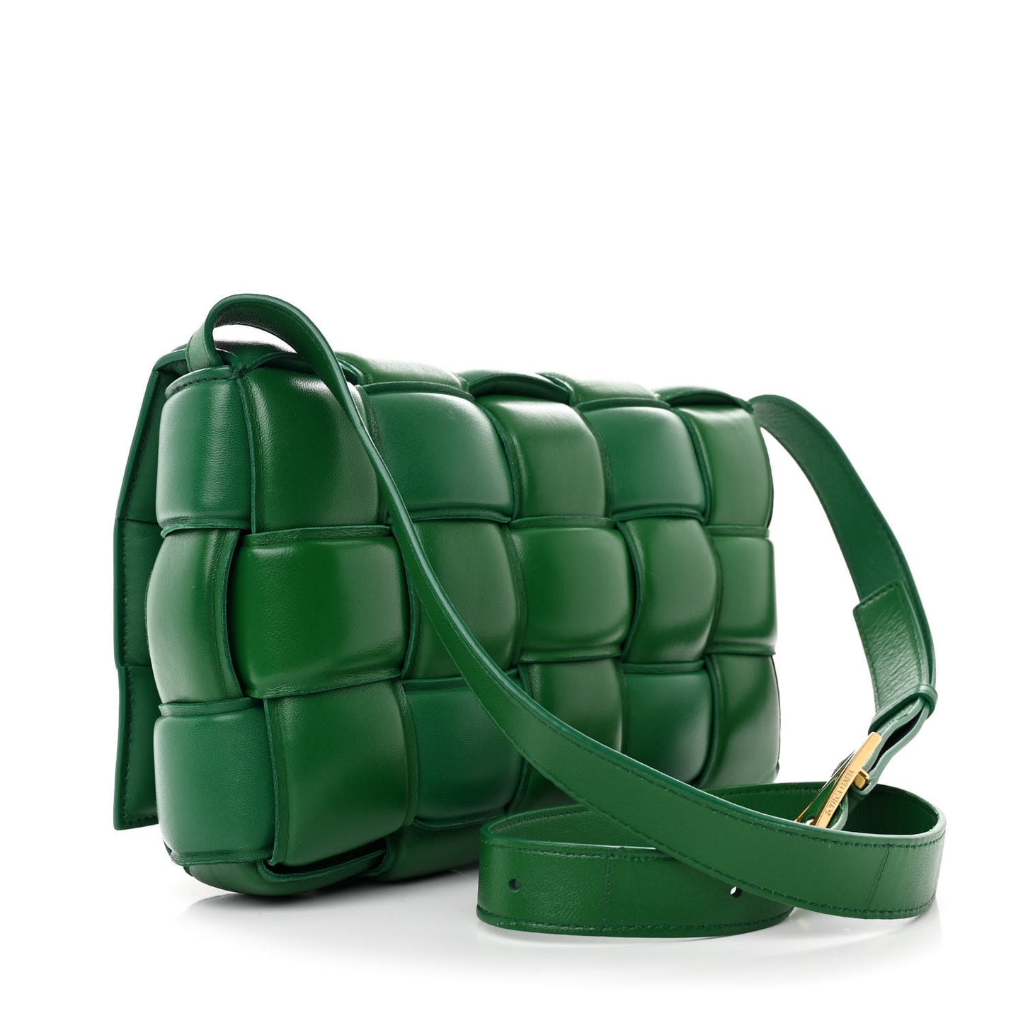 Nappa Maxi Intreccio Padded Cassette Crossbody Bag Racing Green
