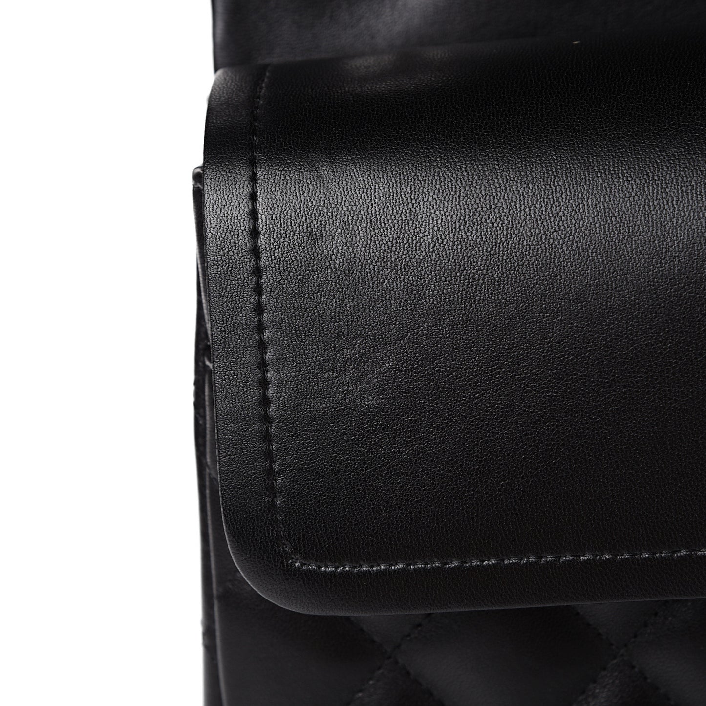 Lambskin Quilted Jumbo Double Flap Black
