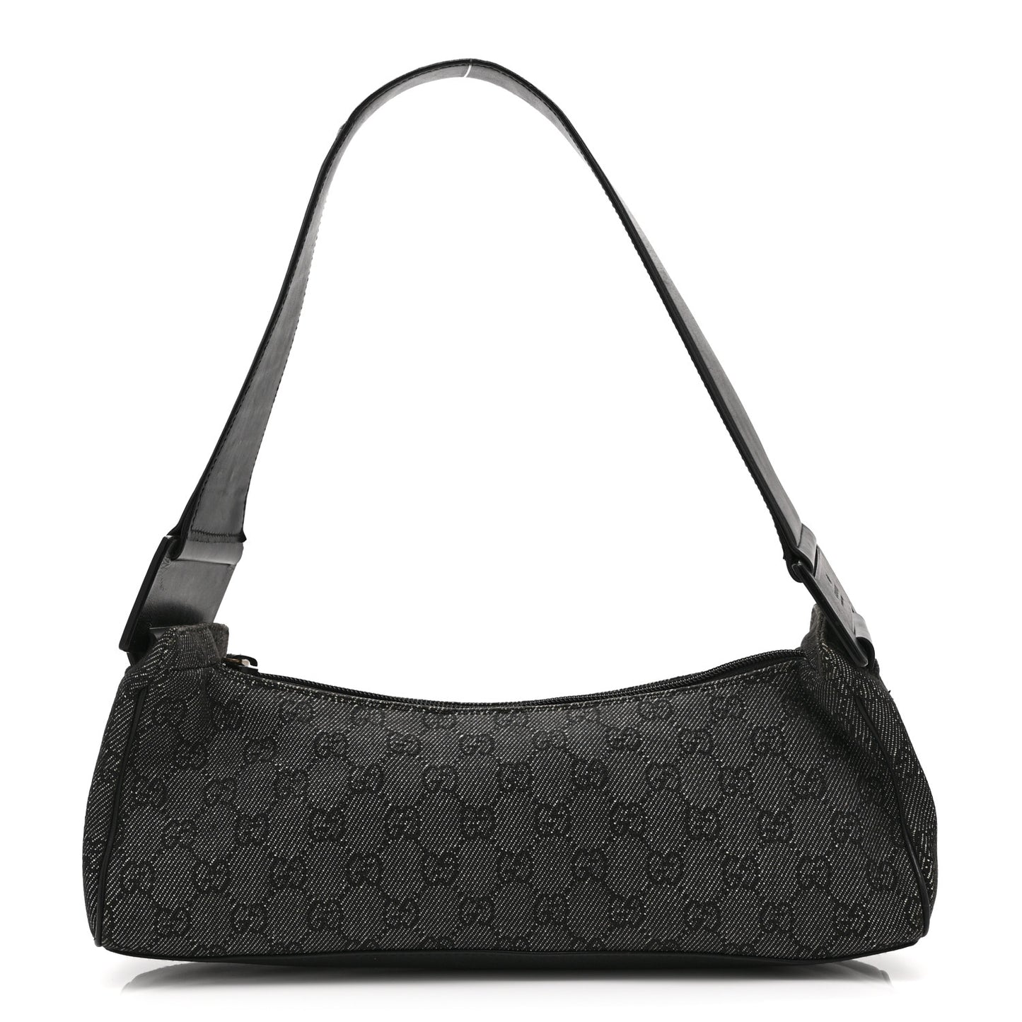 Denim Monogram GG Signature Shoulder Bag Black