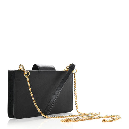 Prada Saffiano Mini Chain Wallet Black 3 of 6