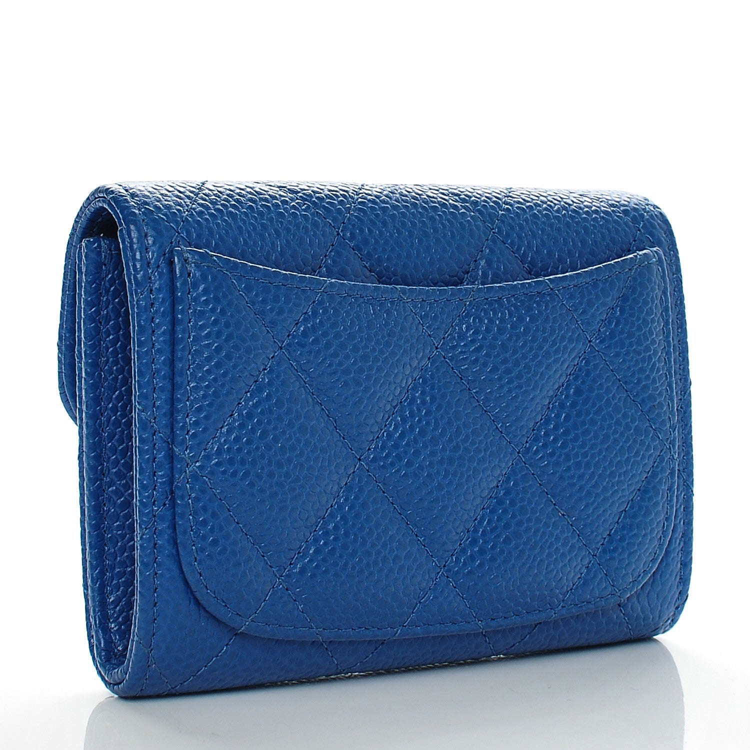 Chanel Caviar Quilted Card Holder Blue 3 of 7