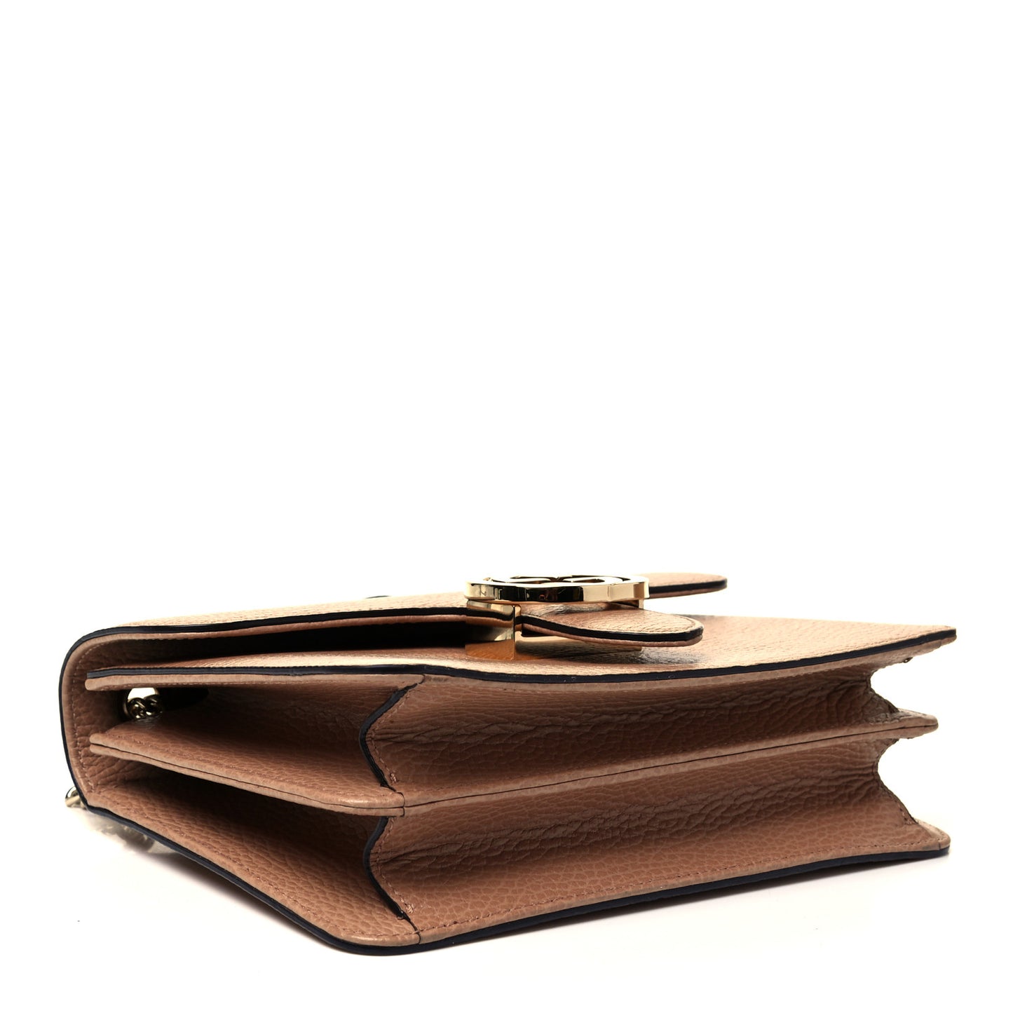 Dollar Calfskin Small Interlocking G Shoulder Bag Camelia