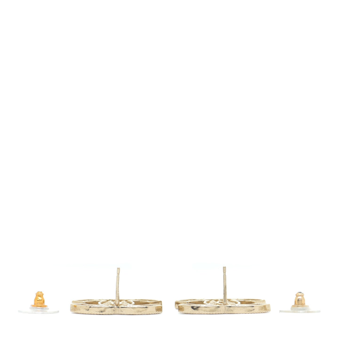 Pearl Crystal Sparkling Pearls CC Earrings Light Gold