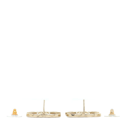 Chanel Pearl Crystal Sparkling Pearls CC Earrings Light Gold 3 of 5