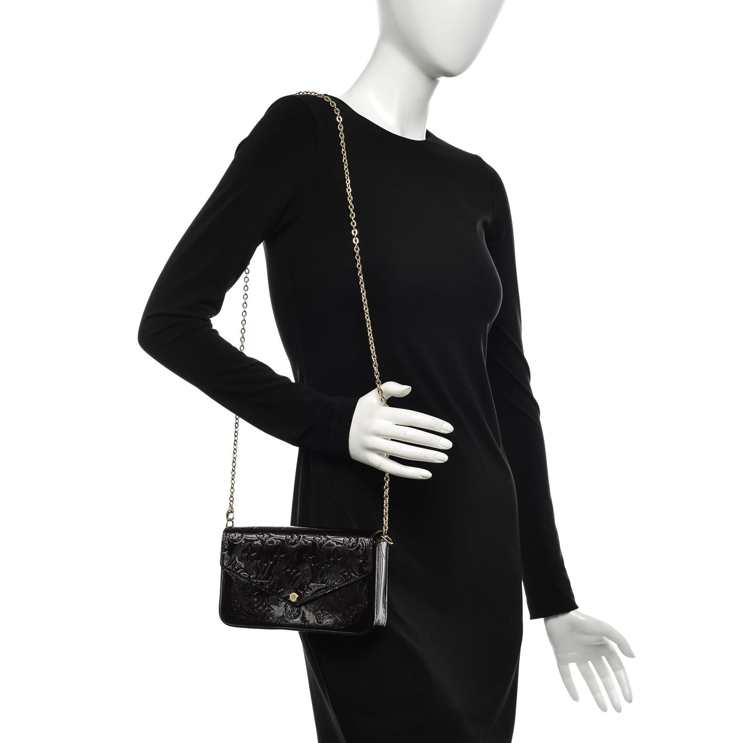 Vernis Pochette Felicie Chain Wallet Amarante