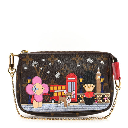 Louis Vuitton Monogram 2021 Christmas Animation London Mini Pochette Accessories Red 1 of 10