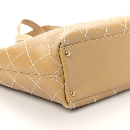 Chanel Calfskin Wild Stitch Large Tote Beige 8 of 9