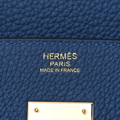 Hermes Togo Birkin 30 Bleu Tie 6 of 11