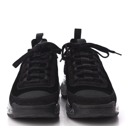 Chanel Suede Calfskin Velvet Grosgrain CC Sneakers 37.5 Black 3 of 10