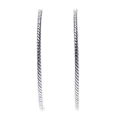 David Yurman Sterling Silver Large Cable Classics Hoop Earrings 1 of 5