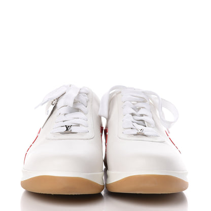 Louis Vuitton X SUPREME Calfskin Monogram Sneakers 9.5 White Red 2 of 8