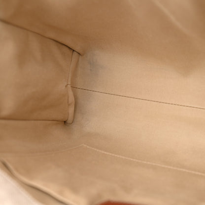 Chloe Linen Calfskin Medium Woody Ribbon Tote White Brown 14 of 18