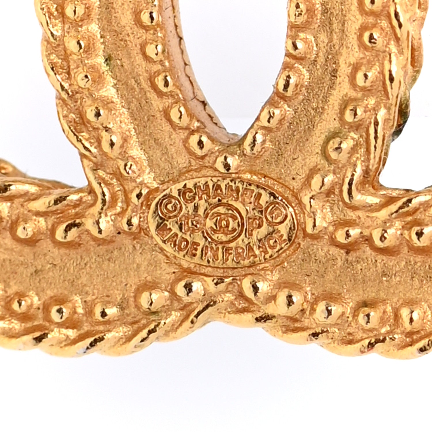 Chanel CC Drop Earrings Matte Gold 4 of 6