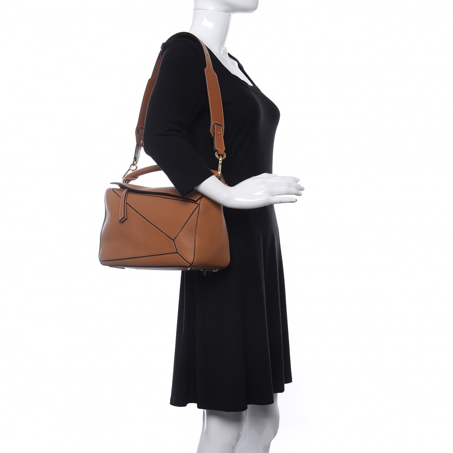 Loewe Calfskin Medium Puzzle Bag Tan 2 of 9