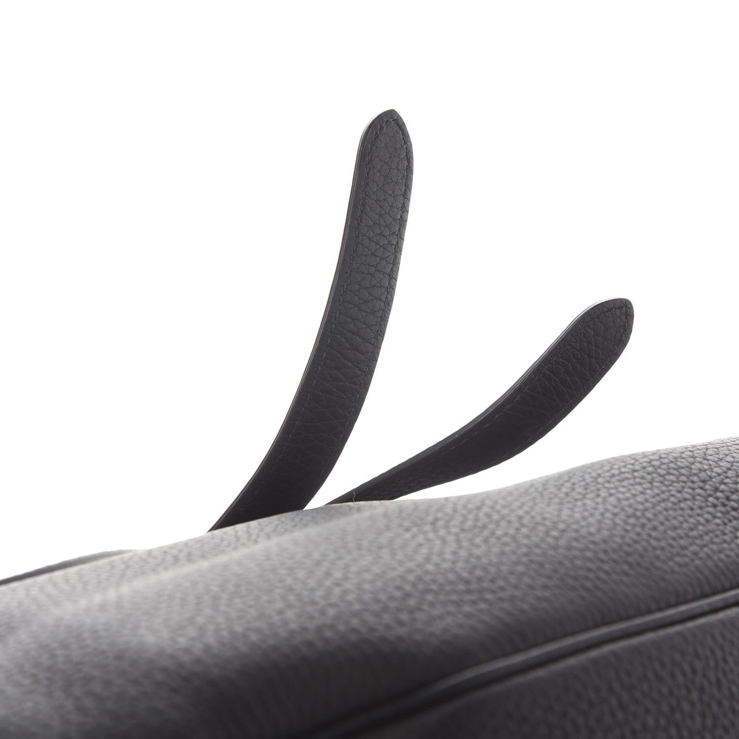 Grained Calfskin Saddle Soft Bag Black